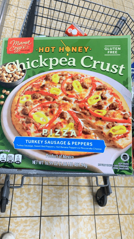 Mama Cozzi'S Hot Honey Chickpea Crust Pizza Turkey Sausage & Peppers