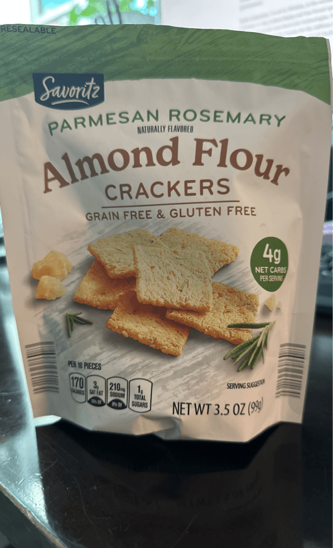 Savoritz Parmesan Rosemary Almond Flour Crackers
