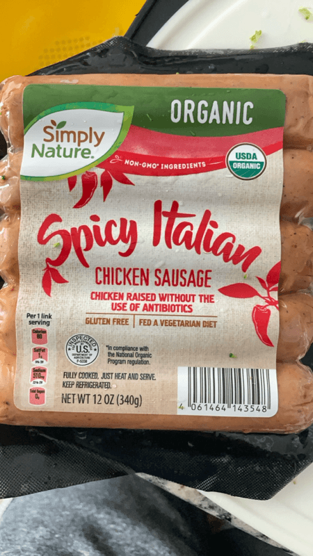 Aldi Simply Nature Organic Spicy Italian Chicken Sausage
