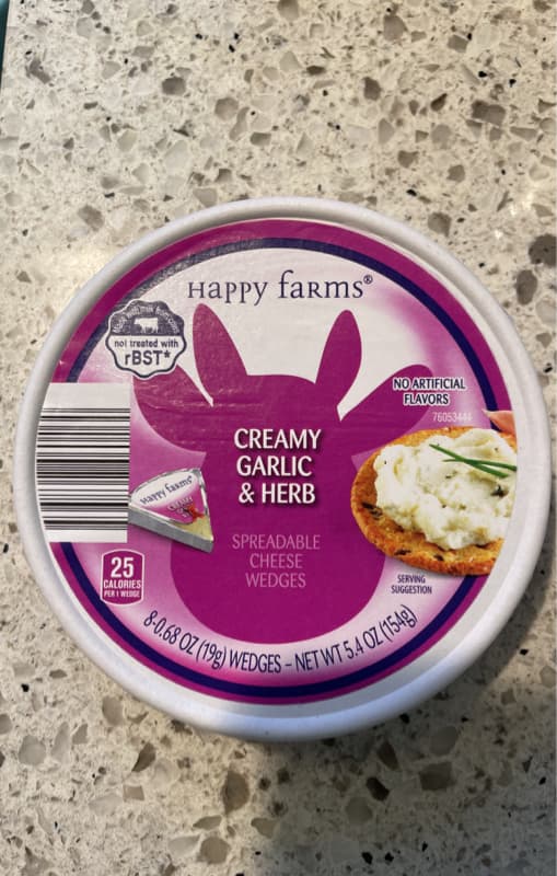 Happy Farms Creamy Garlic & Herb Spreadable Cheese Wedges