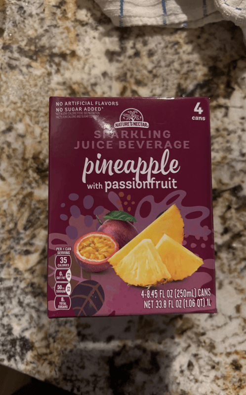 Nature'S Nectar Pineapple With Passionfruit Sparkling Juice Beverage