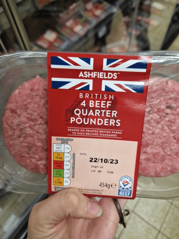 Ashfields British 4 Beef Quarter Pounders