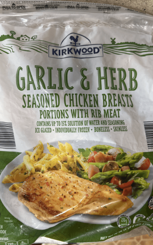 Kirkwood Garlic & Herb Seasoned Chicken Breasts Portions With Rib Meat