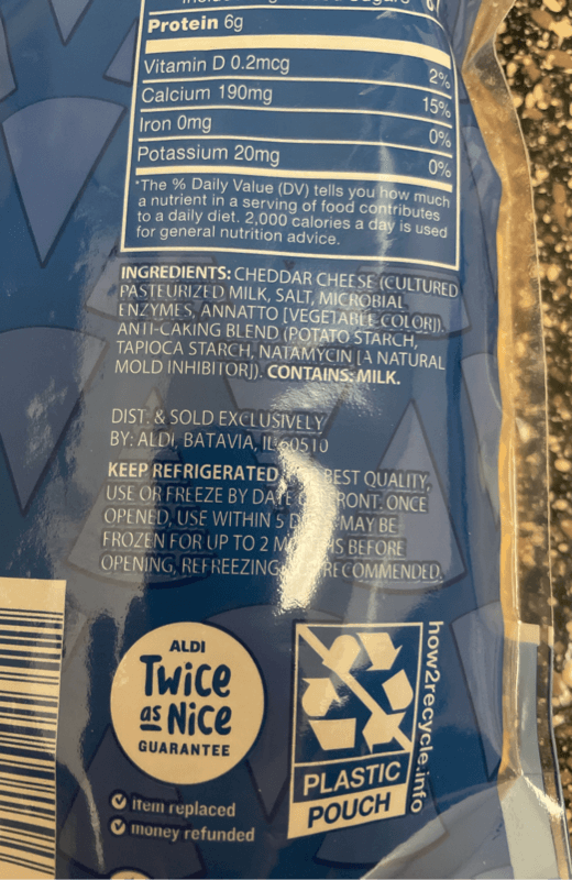 Happy Farms By Aldi Mild Cheddar Shredded Cheese
