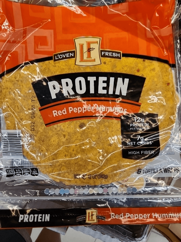 L'Oven Fresh Protein Red Pepper Hummus Tortilla Wraps