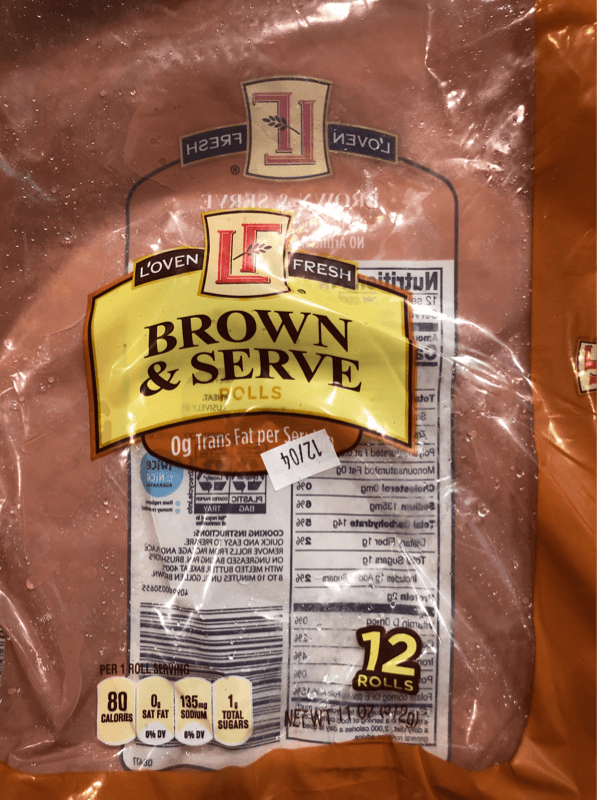 L'Oven Fresh Brown & Serve Rolls 12 Rolls