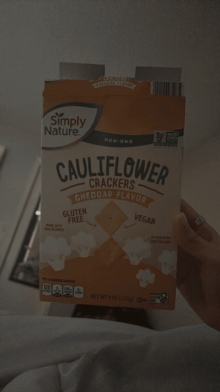 Simply Nature Cauliflower Crackers Cheddar Flavor