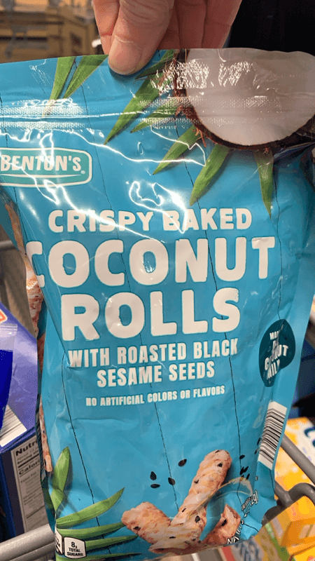 Benton'S Crispy Baked Coconut Rolls With Roasted Black Sesame Seeds
