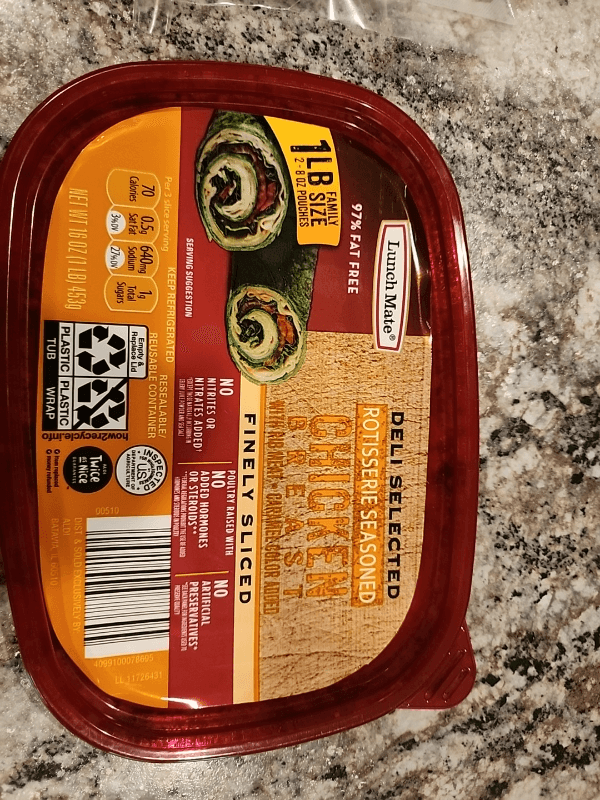 Lunch Mate Deli Selected Rotisserie Seasoned Finely Sliced Chicken Breast