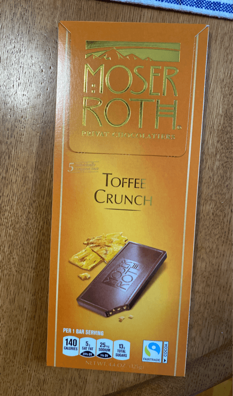 Moser Roth Toffee Crunch Chocolate Bar