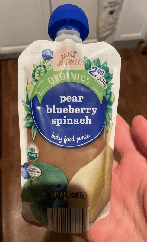 Little Journey Organics Pear Blueberry Spinach Baby Food Puree