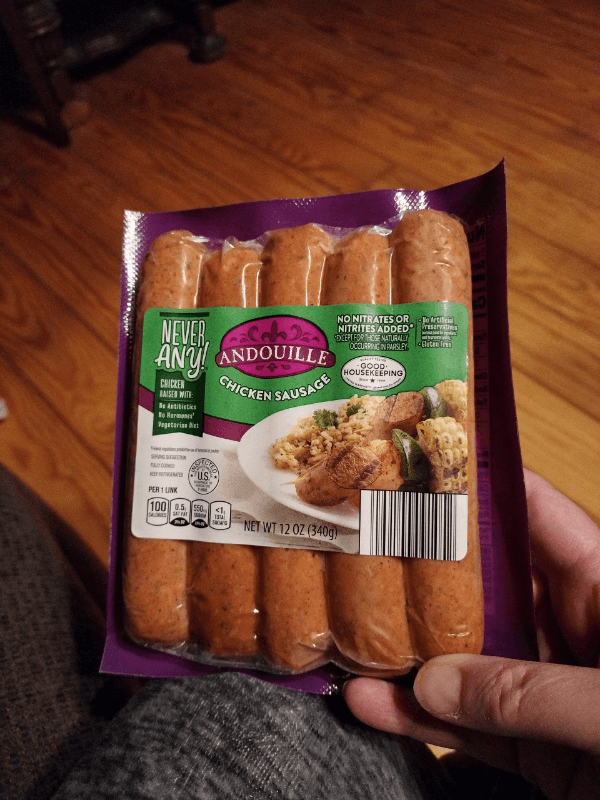 Never Any! Andouille Chicken Sausage
