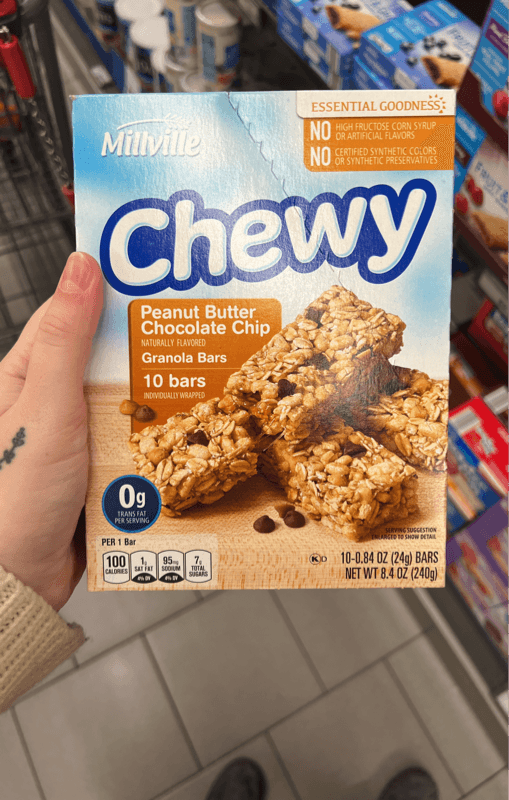 Millville Chewy Peanut Butter Chocolate Chip Granola Bars