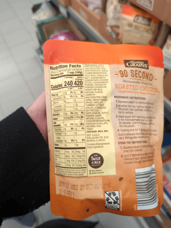 Earthly Grains 90 Second Roasted Chicken Flavored With Herbs & Carrots