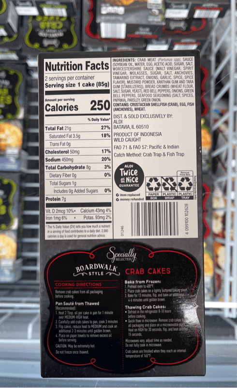 Specially Selected Maryland Style Crab Cakes 2 Cakes