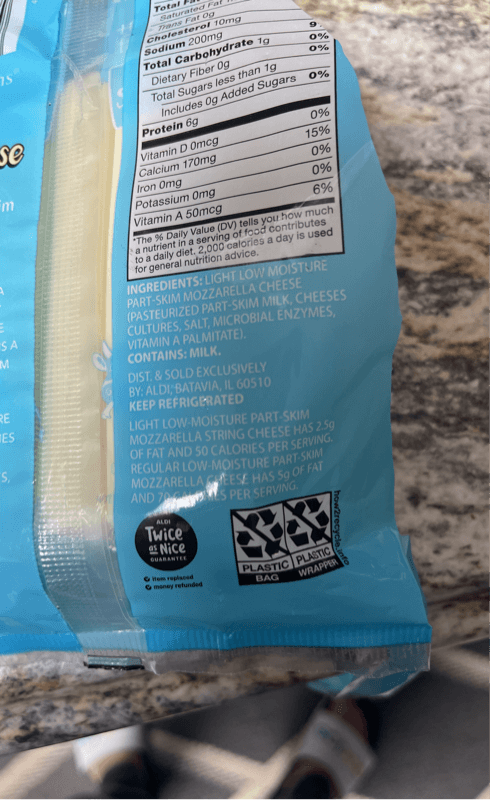 Light String Light Low Moisture Part-Skim Mozzarella Cheese