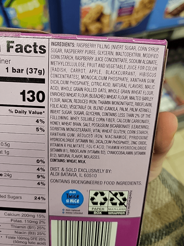 Millville Fruit & Grain Soft Baked Bar Raspberry Cereal Bar