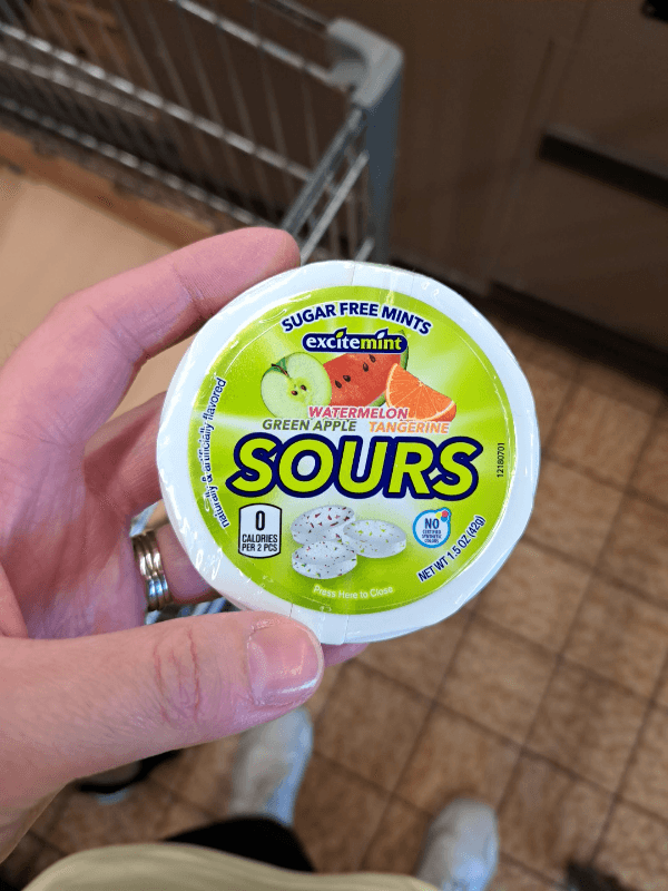 Excitemint Sugar Free Mints Watermelon Green Apple Tangerine Sours