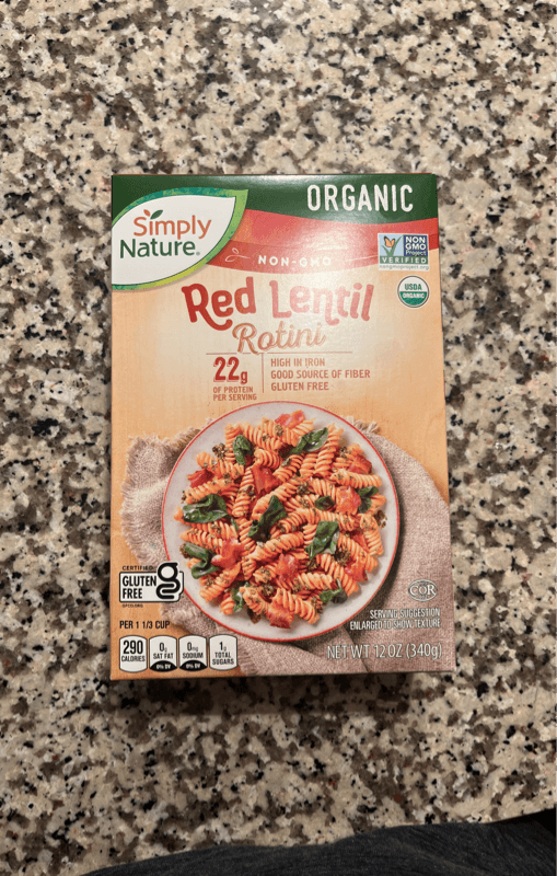 Simply Nature Organic Red Lentil Rotini