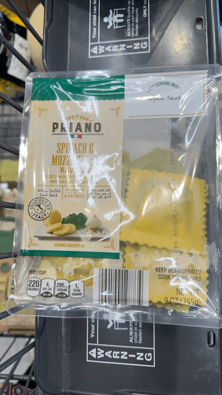 Priano Spinach & Mozzarella Ravioli