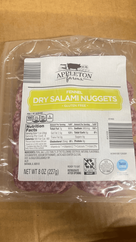 Appleton Farms Gluten Free Fennel Dry Salami Nuggets