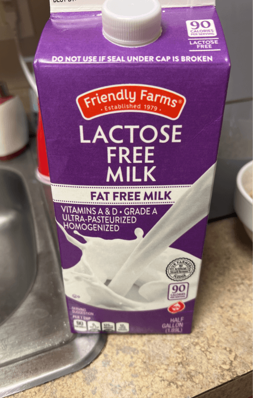 Friendly Farms Fat Free Lactose Free Milk