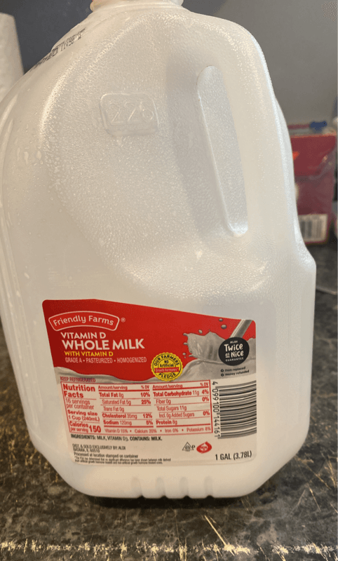 Friendly Farms Vitamin D Whole Milk