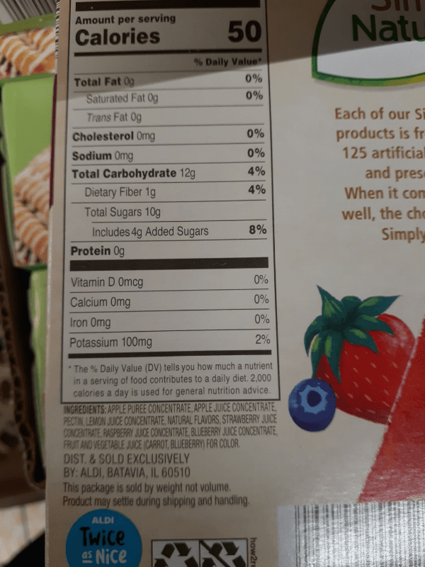 Simply Nature Fruit Strips Wildberry 21 Strips Value