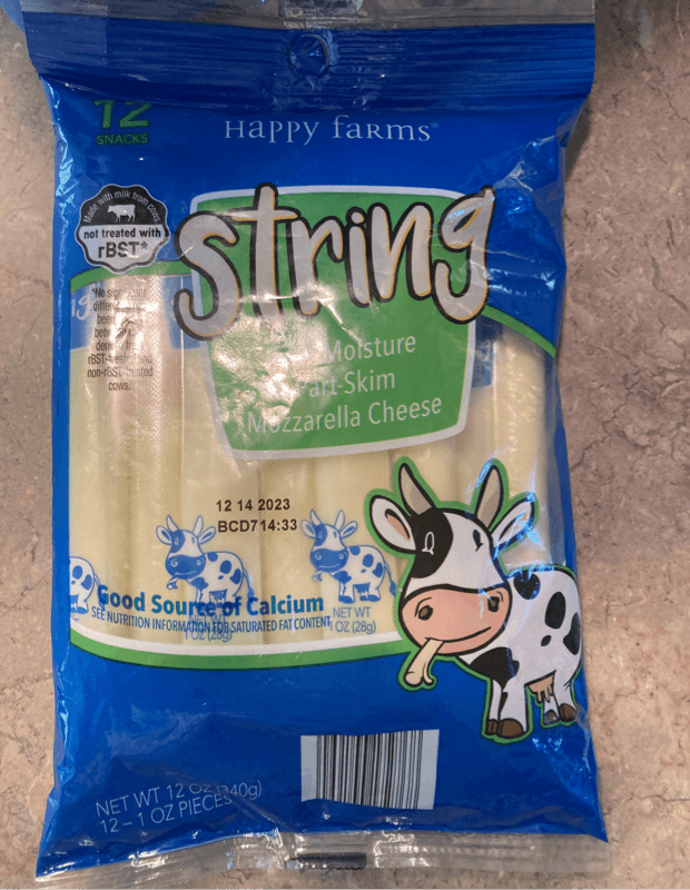 Happy Farms String Low-Moisture Part-Skim Mozzarella Cheese