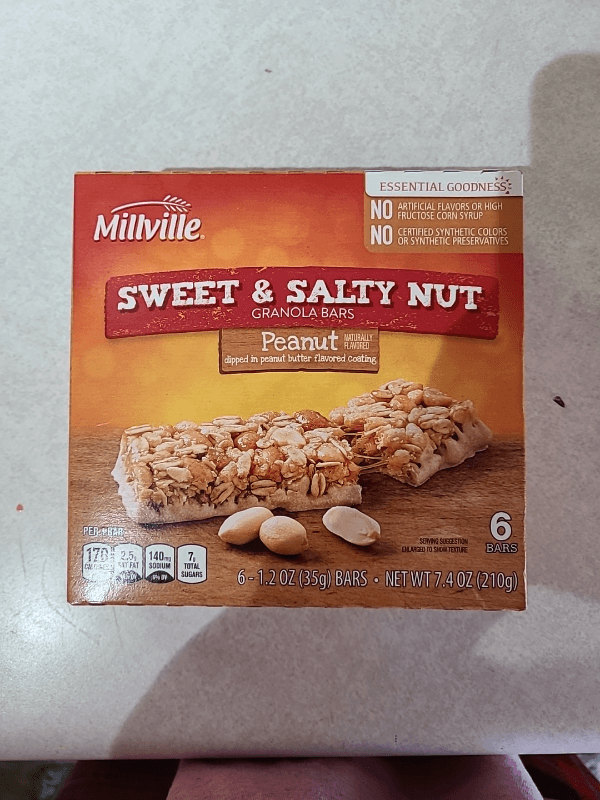 Millville Sweet & Salty Nut Granola Bars Peanut, 6 
