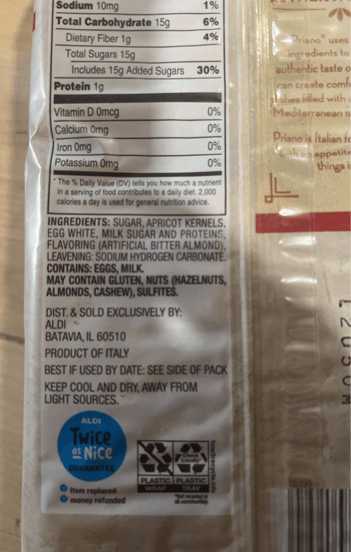Priano Authentic Italian Amaretto Cookies