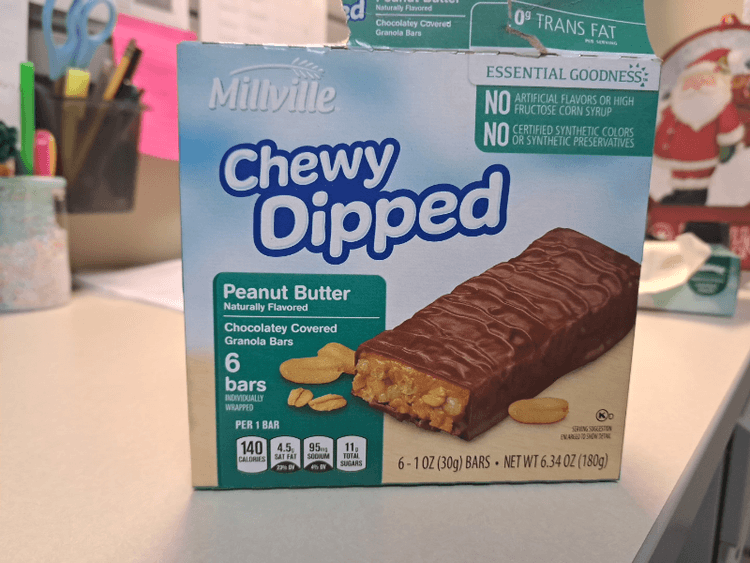 Millville Chewy Dipped Peanut Butter Chocolatey Covered Granola Bars