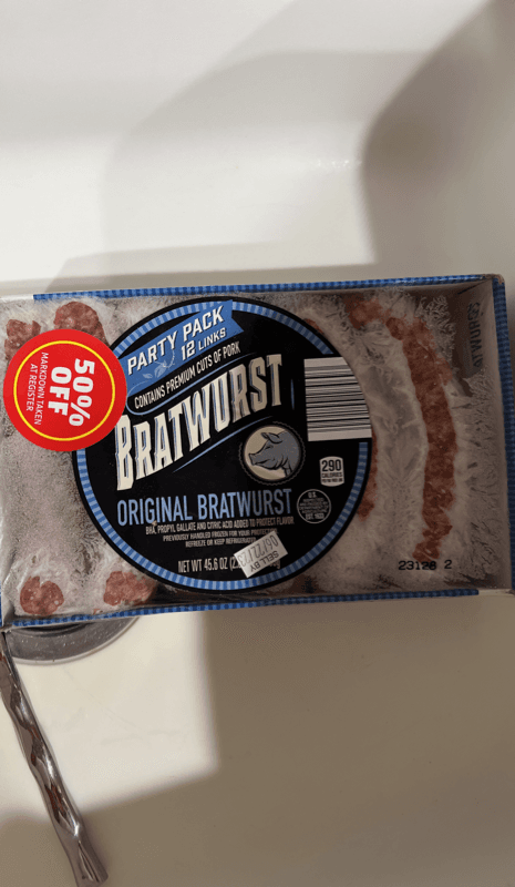 Aldi Bratwurst Original Bratwurst Party Pack 12 Links