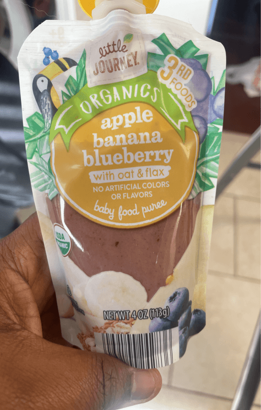 Little Journey Organics Apple Banana Blueberry With Oat & Flax Baby Food Puree