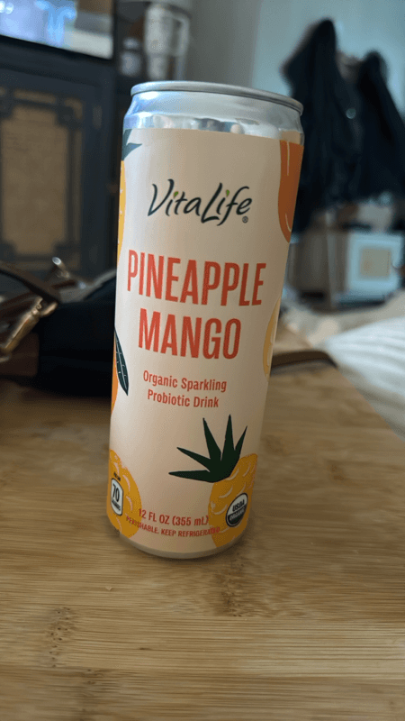 Vita Life Pineapple Mango Organic Sparkling Probiotic Drink