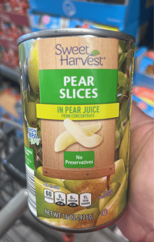 Sweet Harvest Pear Slices In Pear Juice From Concentrate