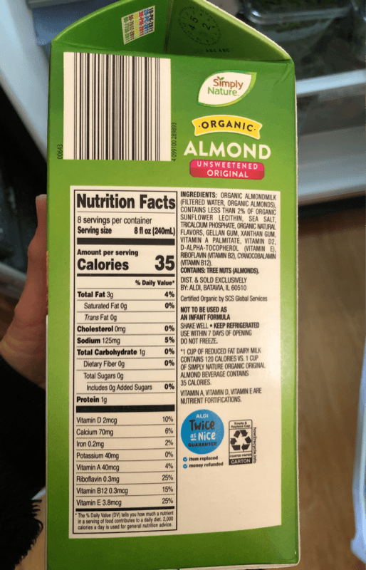 Simply Nature Organic Almond Original Unsweetened