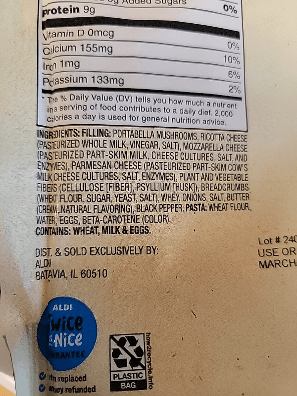 Priano Mushroom Ravioli