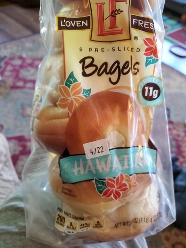 L'Oven Fresh Hawaiian 6 Pre-Sliced Bagels