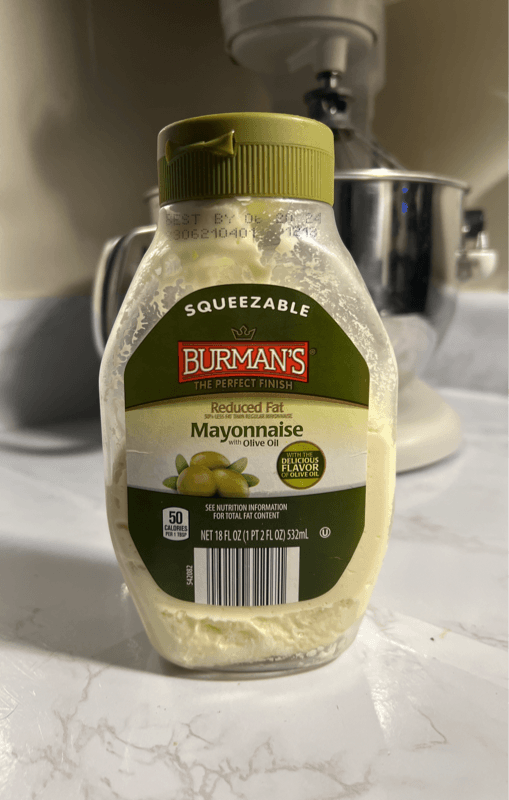 Burman'S Squeezable Reduced Fat Mayonnaise With Olive Oil