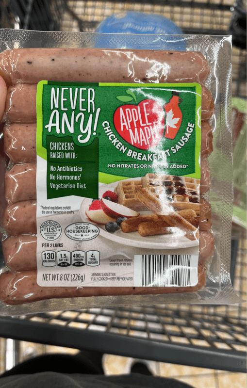 Never Any! Chicken Breakfast Sausage Apple Maple