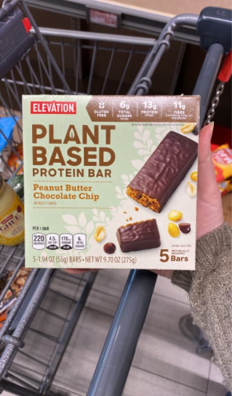 Elevation Plant Based Peanut Butter Chocolate Chip Protein Bar