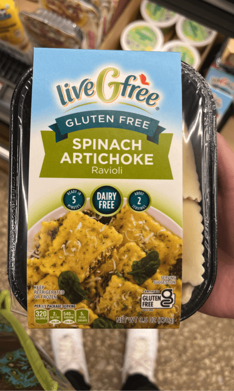 Livegfree Gluten Free Spinach Artichoke Ravioli, Dairy Free