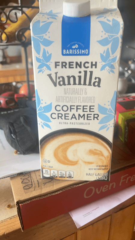 Barissimo Coffee Creamer French Vanilla Half Gallon