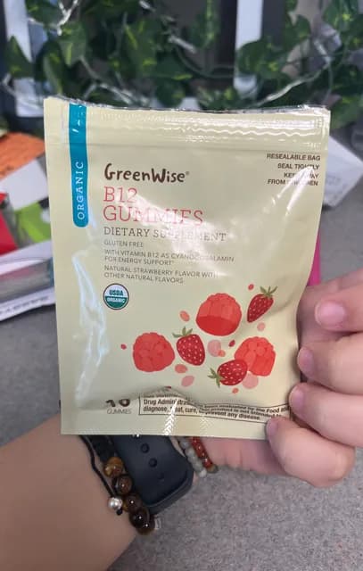 Greenwise Organic B12 Gummies Dietary Supplement 10 Gummies
