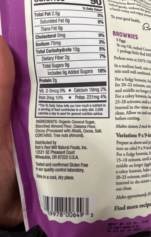 Is it Latex Free? Bobs Red Mill Brownie Mix Grain Free