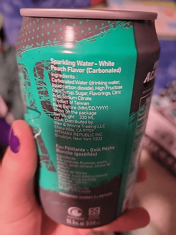 Ocean Bomb My Hero Academia Izuku Midoriya White Peach Flavor Sparkling Water