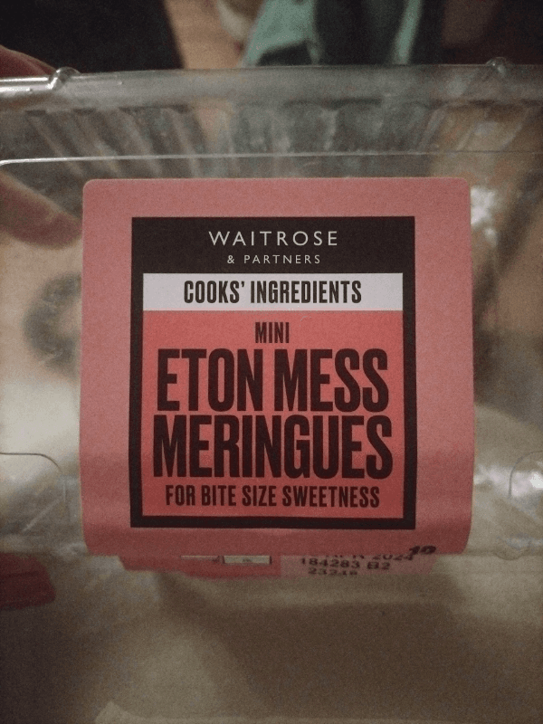 Waitrose & Partners Cooks' Ingredients Mini Eton Mess Meringues