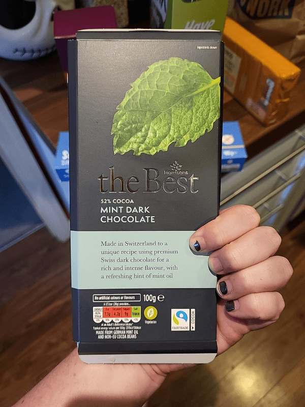 Morrisons The Best 52% Cocoa Mint Dark Chocolate