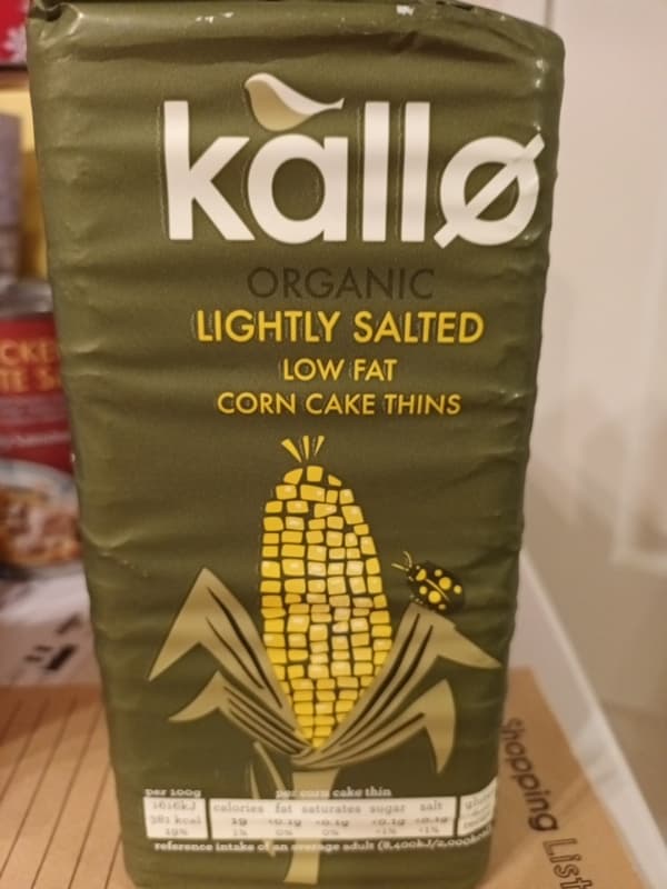 Kallo Organic Lightly Salted Low Fat Corn Cake Thins